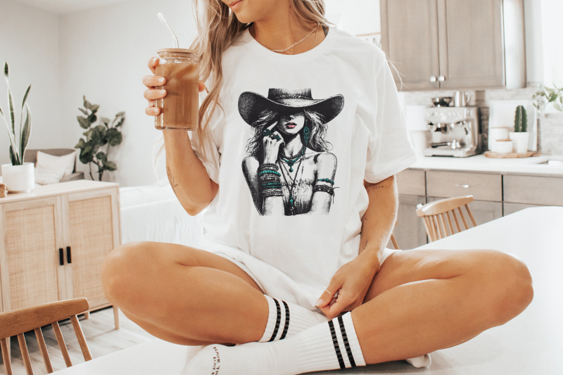 stylish-cowgirl-fashion-vintage-western-cowgirl-png-boho-chic-cowgir
