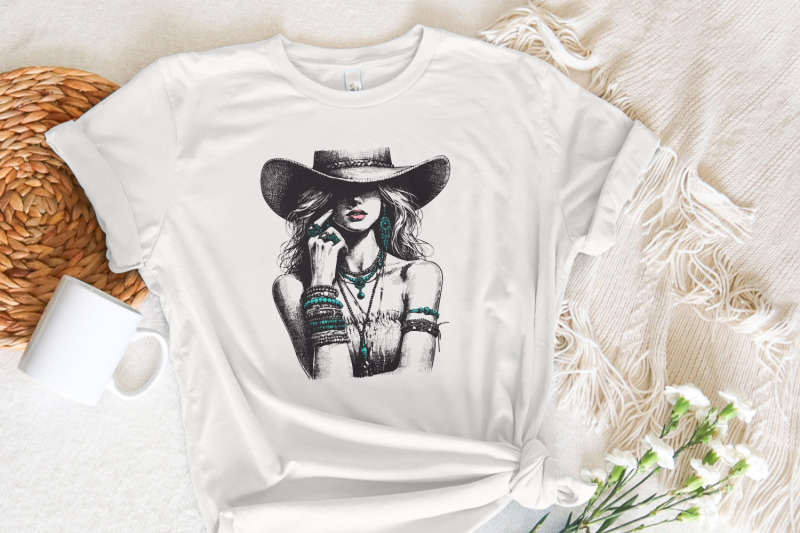 stylish-cowgirl-fashion-vintage-western-cowgirl-png-boho-chic-cowgir