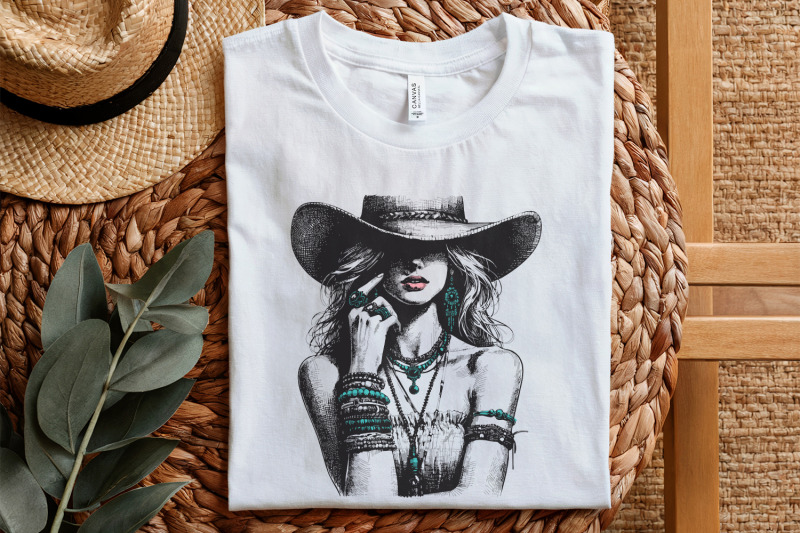 stylish-cowgirl-fashion-vintage-western-cowgirl-png-boho-chic-cowgir