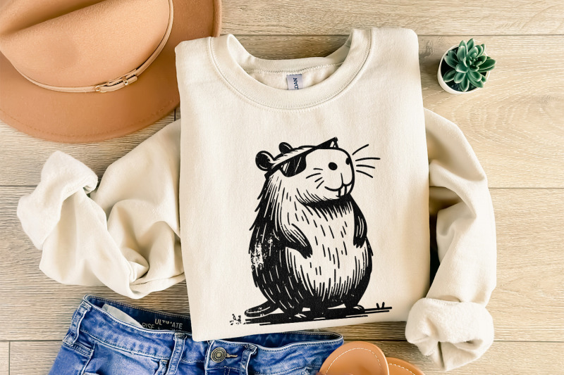 cool-and-funny-capybara-cute-retro-creature-quirky-capybara-design-p