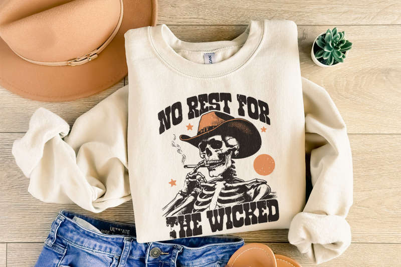 no-rest-for-the-wicked-png-western-cowboy-skull-design-png-vintage-s