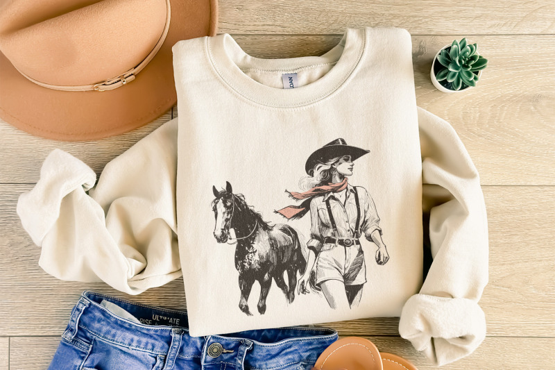 cowgirl-png-western-desert-scene-ranch-scene-cowboy-sublimation-des
