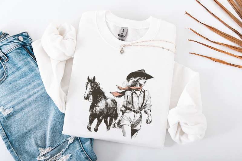 cowgirl-png-western-desert-scene-ranch-scene-cowboy-sublimation-des