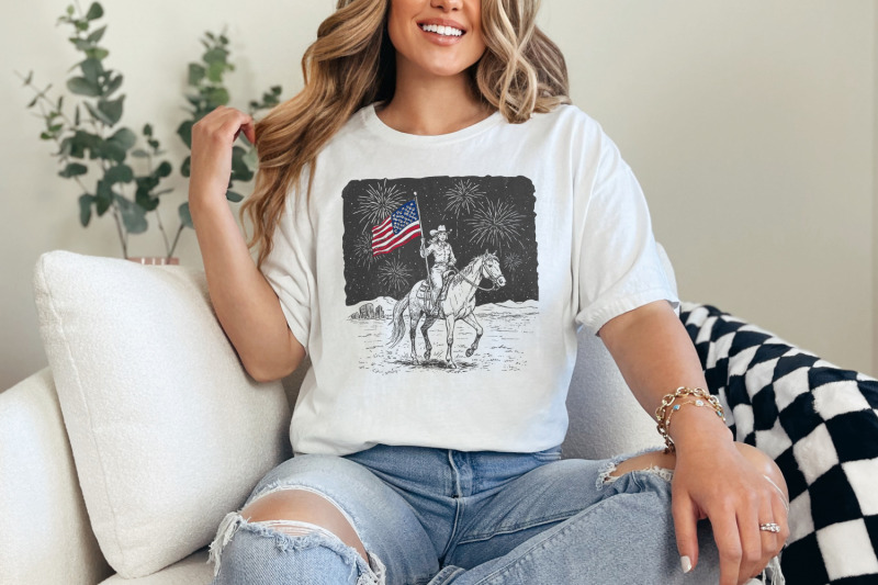 retro-cowgirl-png-trendy-shirt-design-4th-of-july-png-independence