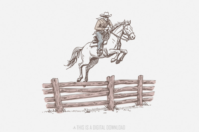 western-png-bucking-horse-rodeo-cowboy-sublimation-design-retro-cow