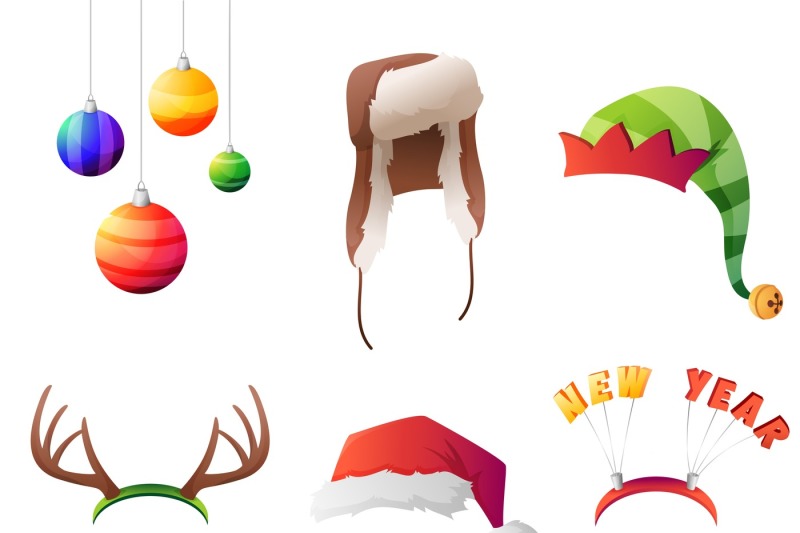 set-of-vector-winter-christmas-hats-set-for-party-street-home-and-new-year-vector-illustration