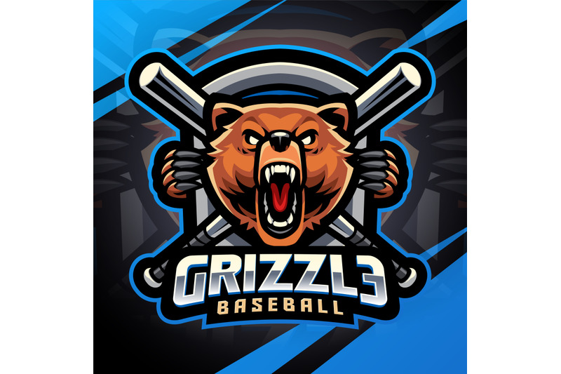 grizzle-baseball-esport-mascot-logo-design