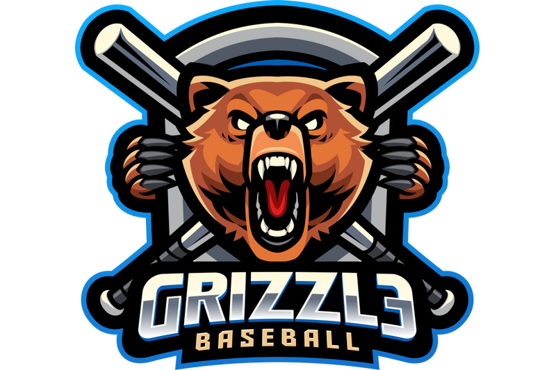 grizzle-baseball-esport-mascot-logo-design