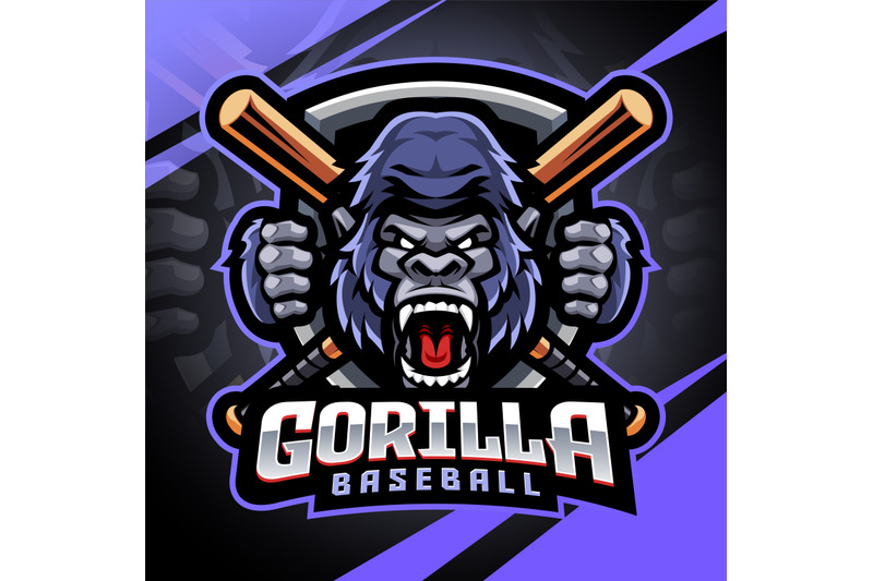 gorilla-baseball-esport-mascot-logo-design