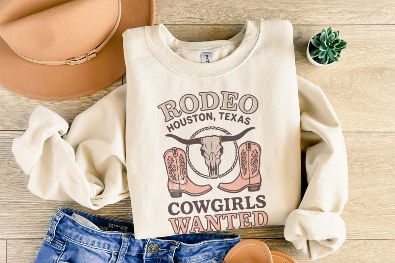 rodeo-texas-cowgirl-retro-png-distressed-cowgirl-boots-western-skull