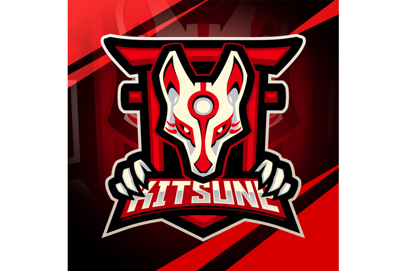 kitsune-head-esport-mascot-logo-design