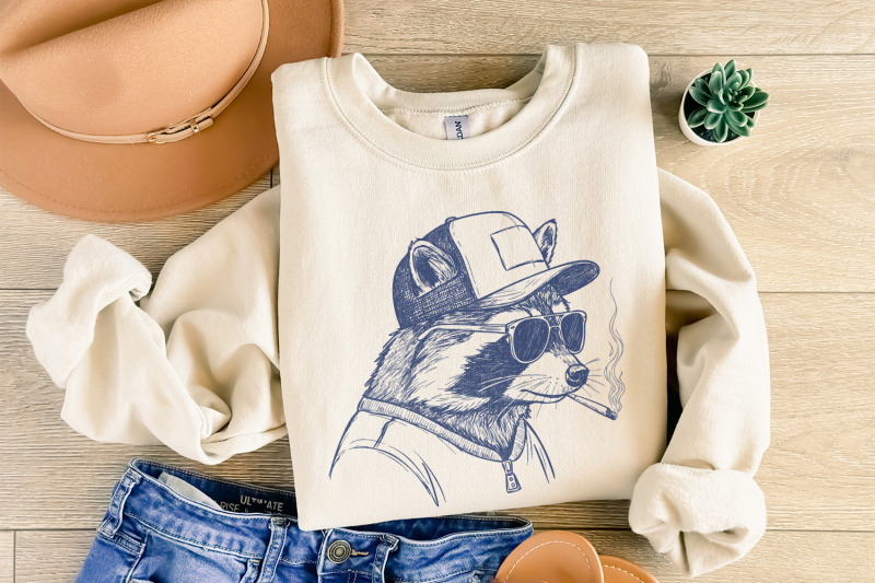 raccoon-mullet-trucker-hat-png-redneck-animals-trailer-park-trash-r