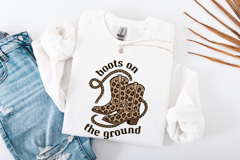 boots-on-the-ground-png-cowgirl-boots-floral-western-shirt-design-c