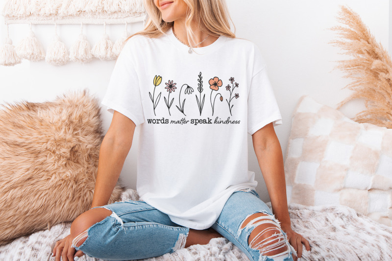 words-matter-speak-kindness-boho-floral-png-inspirational-sublimation