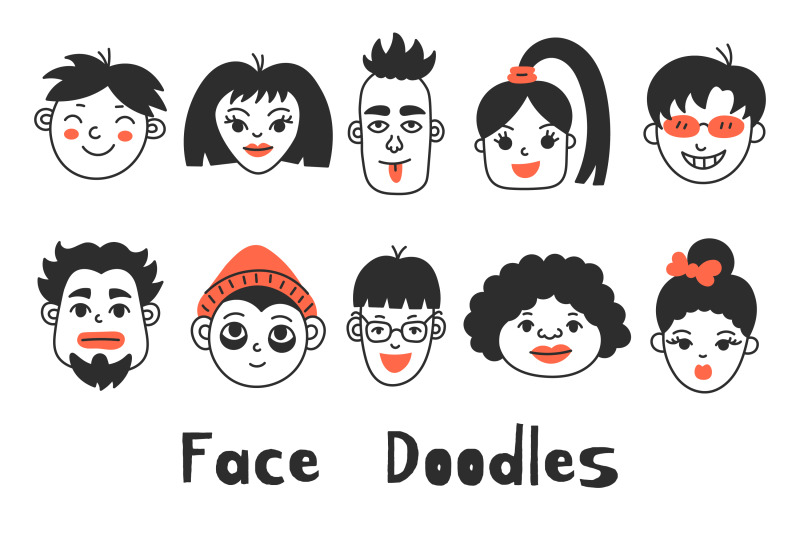face-doodles-png-clipart