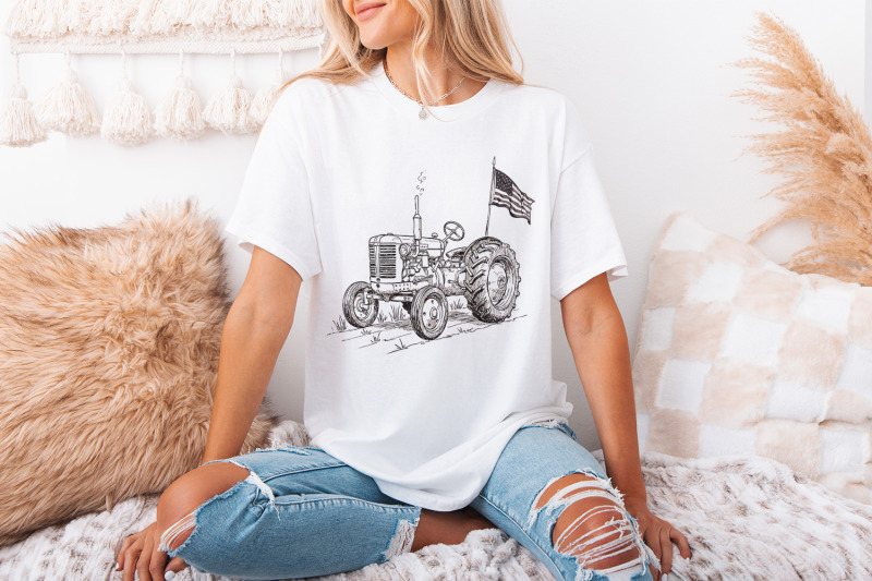 vintage-tractor-png-patriotic-tractor-american-flag-western-design