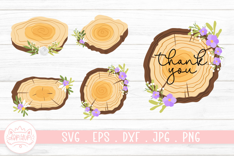 wooden-slice-with-flower-arrangement-clipart-design