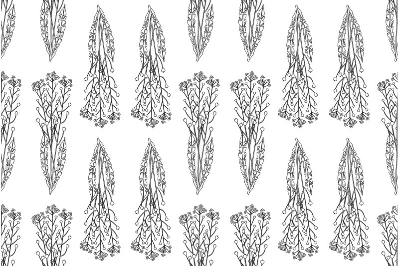 line-art-botanical-plants-floral-seamless-pattern-with-wildflowers-vec