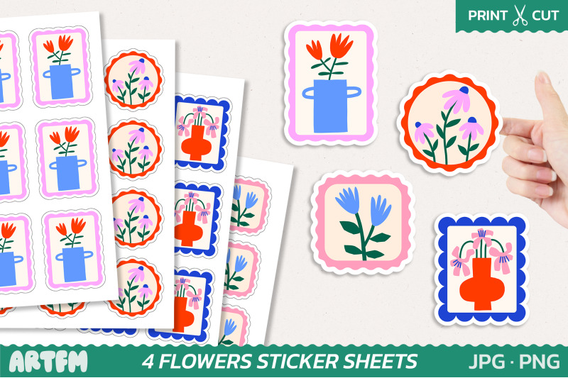 retro-flowers-sticker-sheets-floral-stamp-planner-sticker