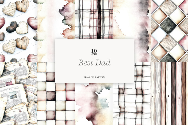 fathers-day-digital-paper-dad-seamless-patterns