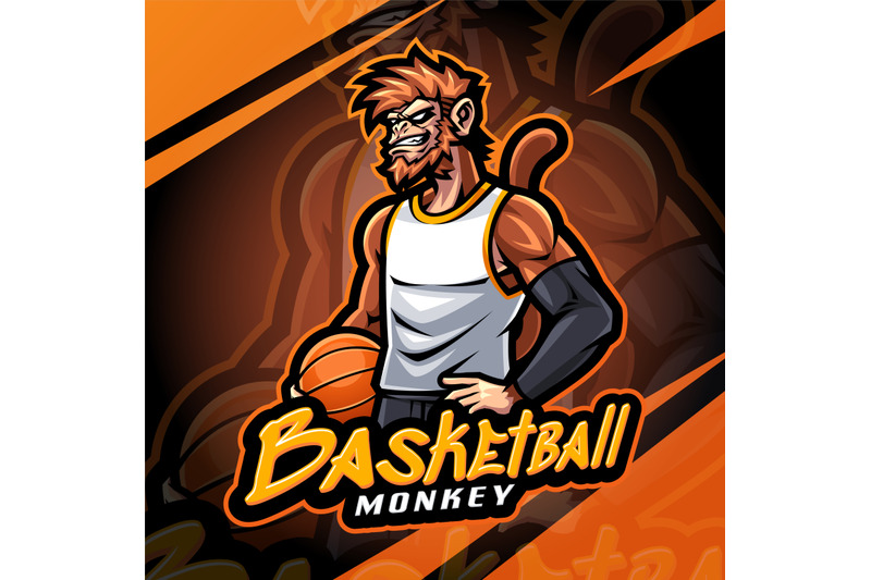 basketball-monkey-esport-mascot-logo-design
