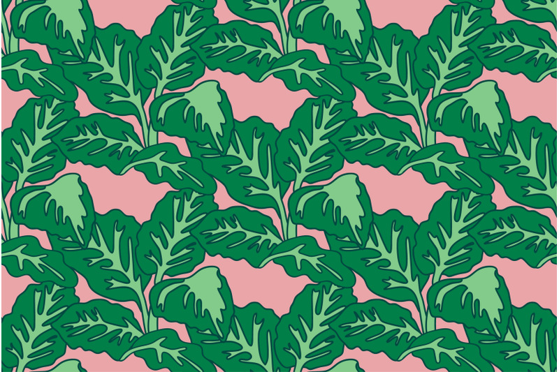 botanical-floral-seamless-pattern-with-tropical-leaves-vector-illustra