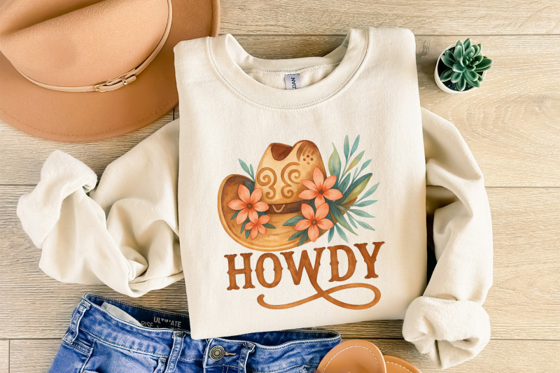 western-howdy-png-sublimation-design-cowboy-hat-flowers-country-them