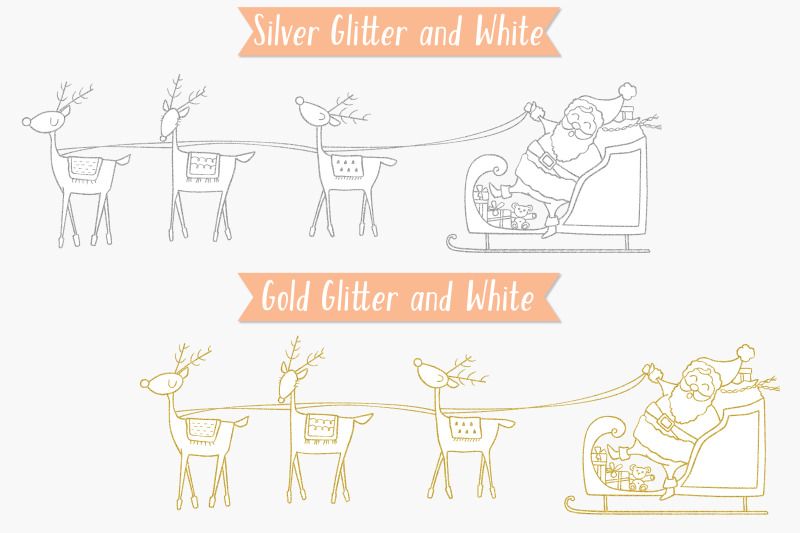 santa-claus-sleigh-amp-rudolf-reindeer-hand-drawn-christmas