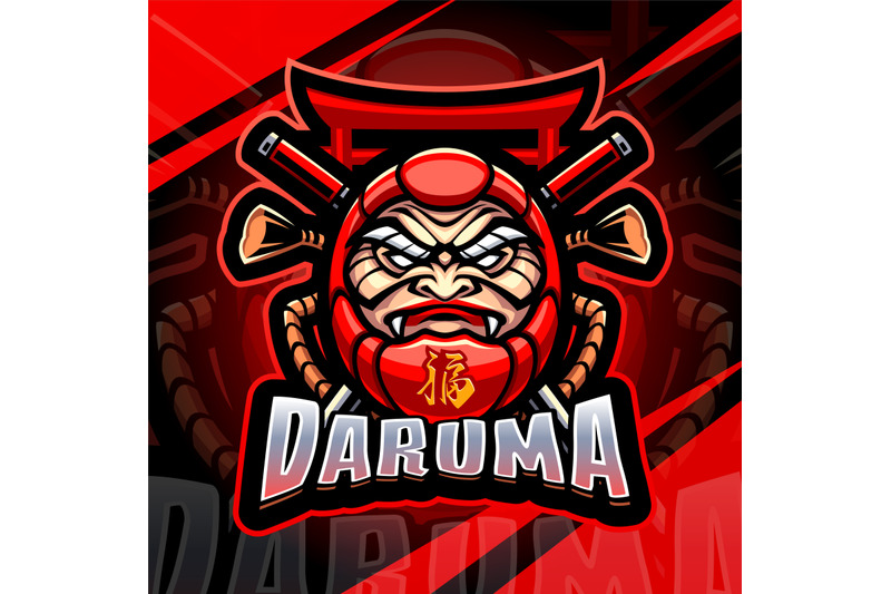 daruma-esport-mascot-logo-design