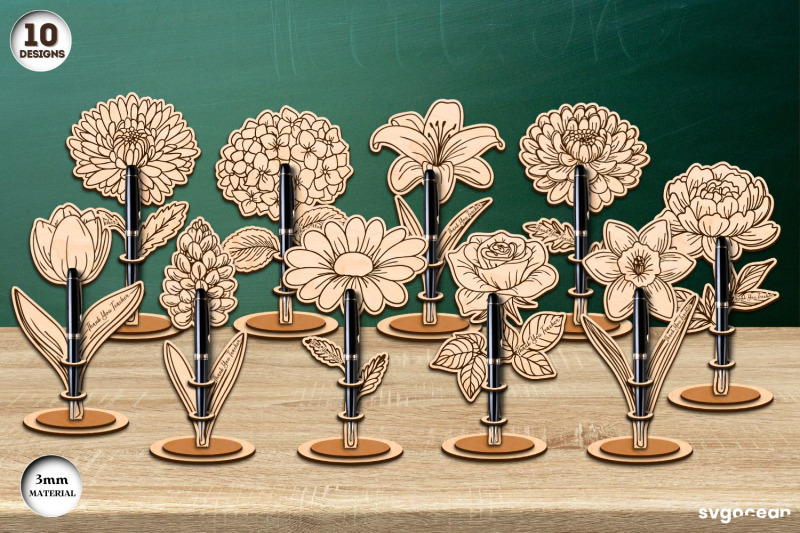 flowers-pen-stand-laser-cut-bundle