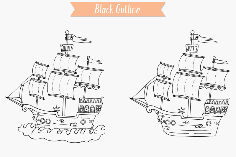 sail-boat-at-sea-hand-drawn-pirate-ship-old-ship