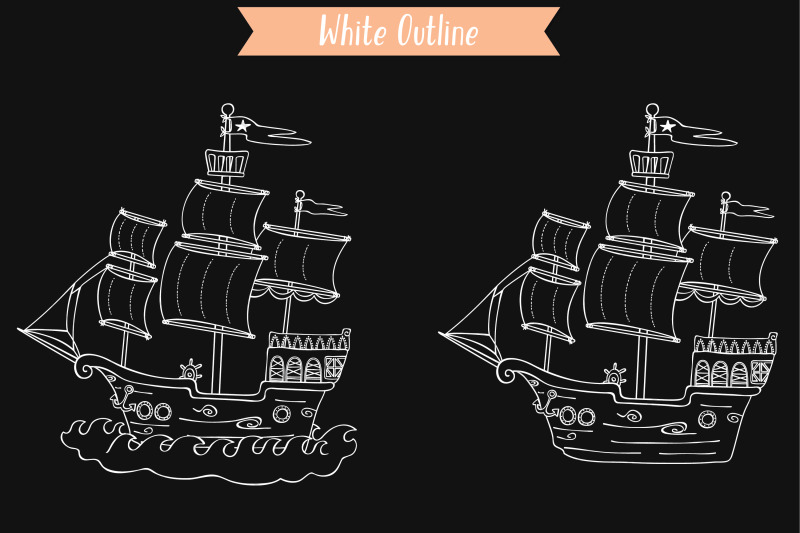 sail-boat-at-sea-hand-drawn-pirate-ship-old-ship