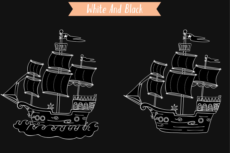 sail-boat-at-sea-hand-drawn-pirate-ship-old-ship