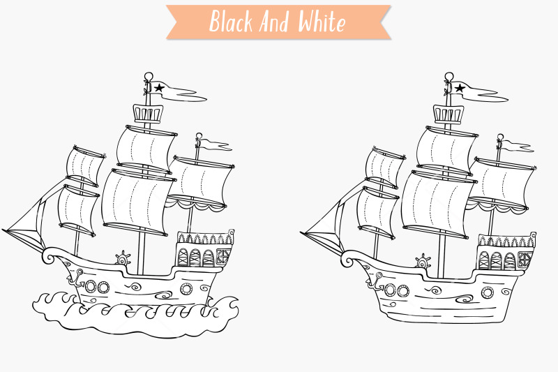 sail-boat-at-sea-hand-drawn-pirate-ship-old-ship