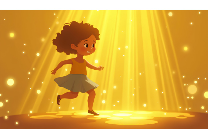 a-bokeh-effect-girl-spinning-under-glowing-raindrops