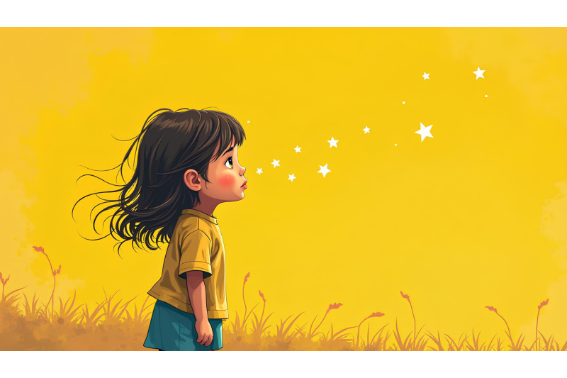 a-brushstroke-textured-girl-whispering-to-shooting-stars