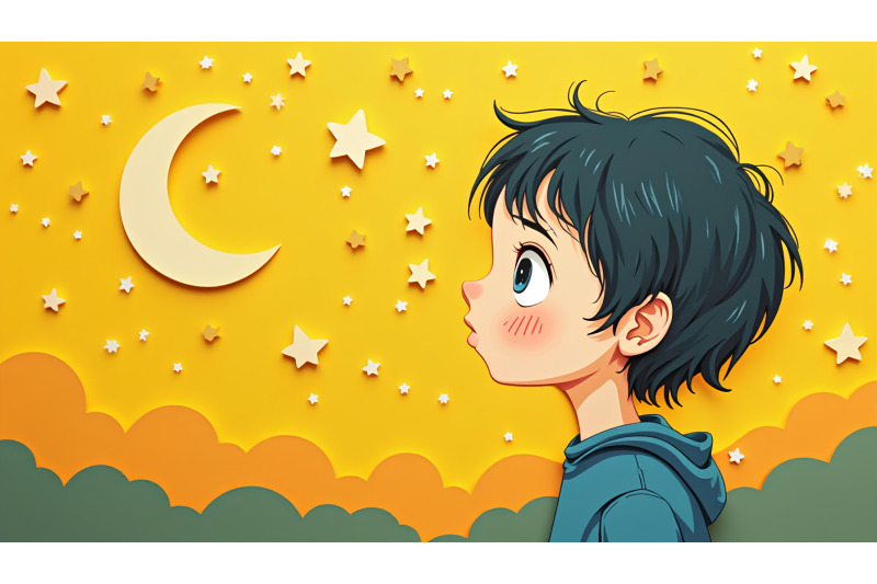 a-cut-paper-collage-of-a-child-whispering-to-stars
