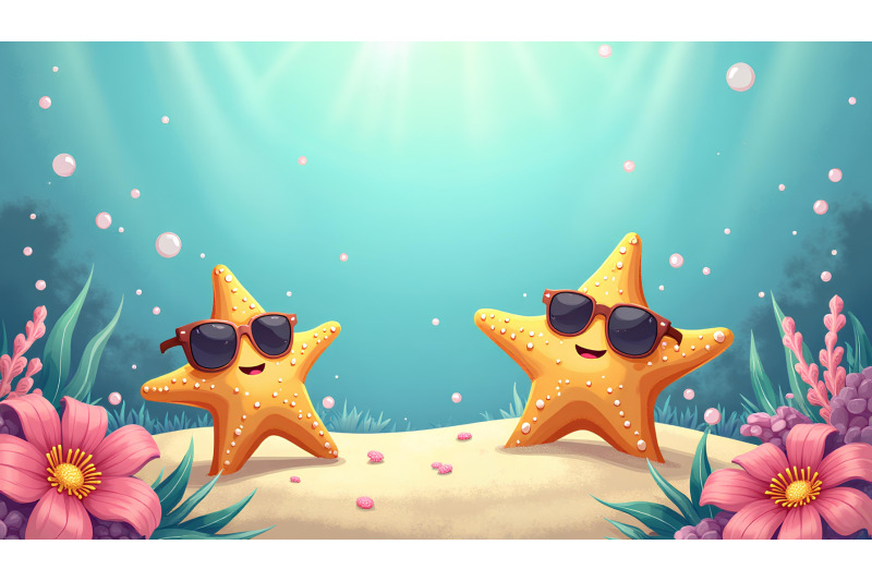 a-happy-cartoon-starfish-wearing-sunglasses-on-the-seabed