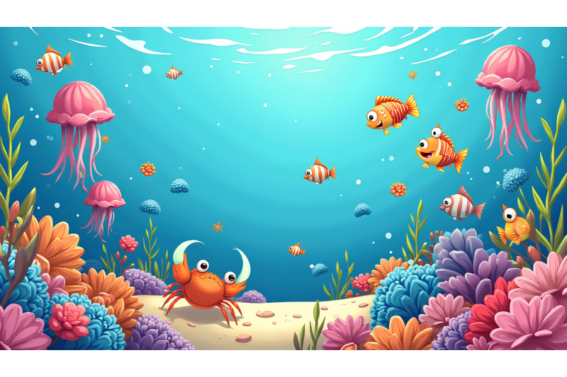 a-lively-cartoon-underwater-party-with-fish-jellyfish-and-crabs