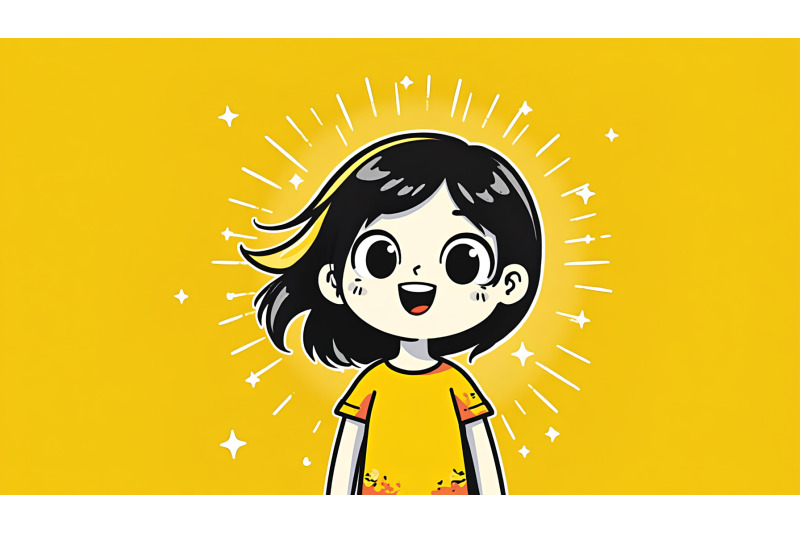 a-monochrome-girl-with-glowing-golden-starbursts