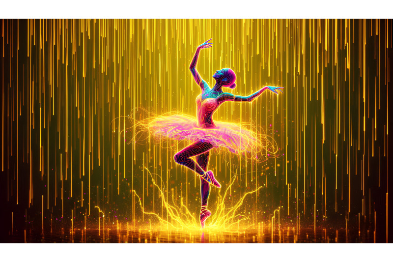 a-neon-effect-ballerina-under-electric-colored-rain