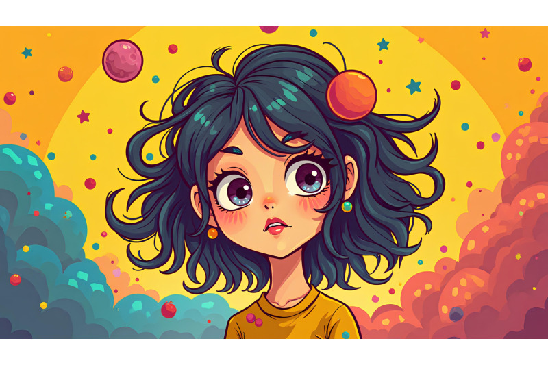 a-psychedelic-style-girl-surrounded-by-glowing-nebulas