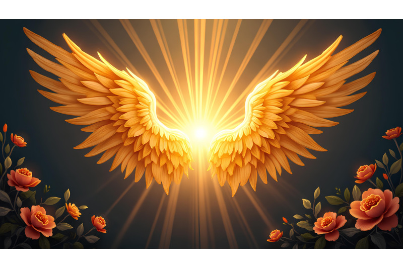 bright-golden-angel-wings-with-light-rays-gently-spreading-into-the-da