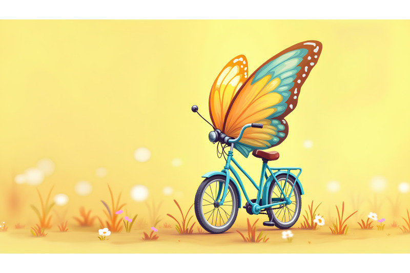 bicycle-with-pastel-hued-butterfly-wings-impressionism