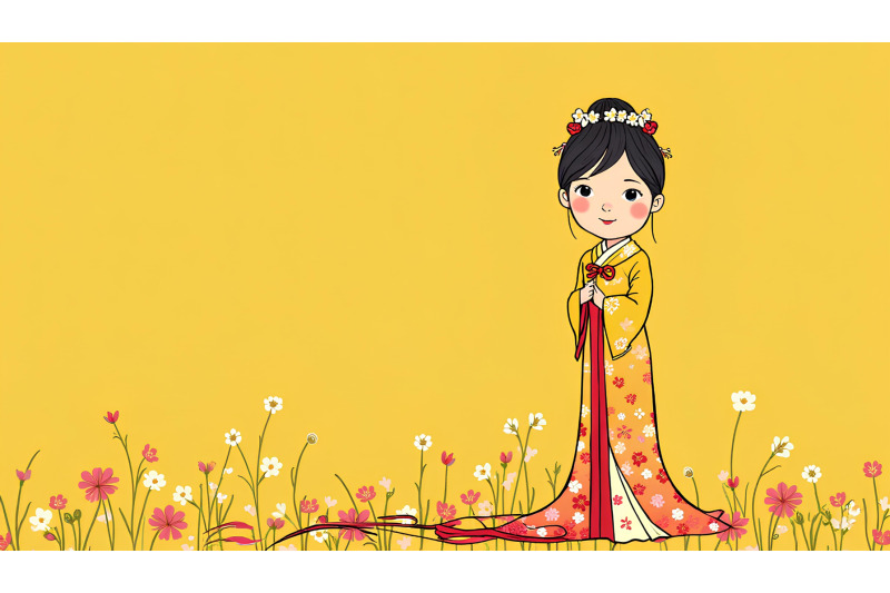 bold-ink-lines-delicate-chinese-dress-art