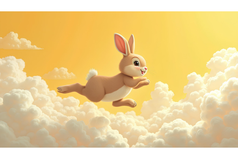 bunny-hopping-on-fluffy-clouds-oil-painting