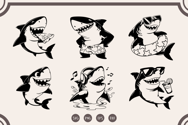 cute-shark-svg-bundle-funny-shark-svg-shark-clipart