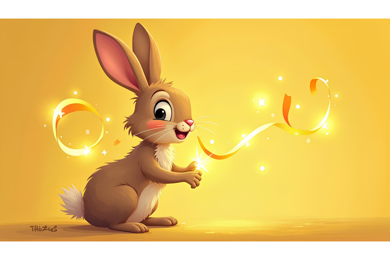 bunny-with-magical-glowing-ribbons-oil-painting