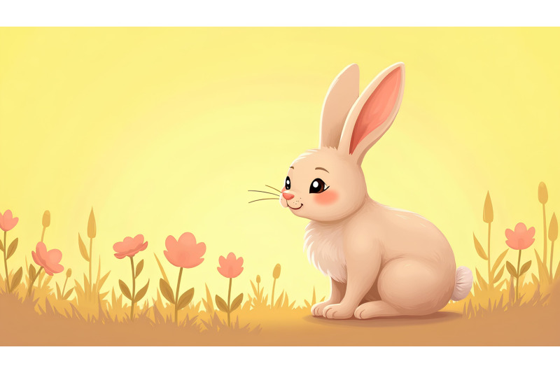bunny-with-soft-fur-and-flowers-silhouette