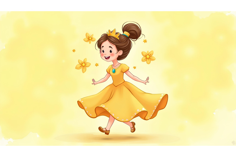 cheerful-princess-twirling-in-happiness-watercolor
